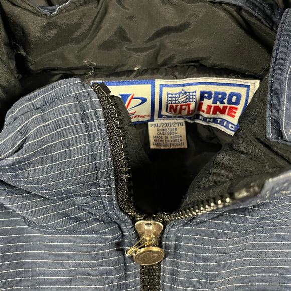 Vintage Logo Athletic NFL Dallas Cowboys Thick Puffer Zip Up Jacket Men’s Sz 2XL - Picture 7 of 7